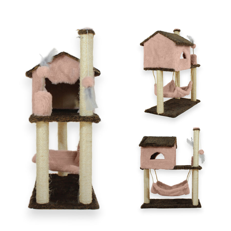 Arranhador Casa com Rede para Gatos