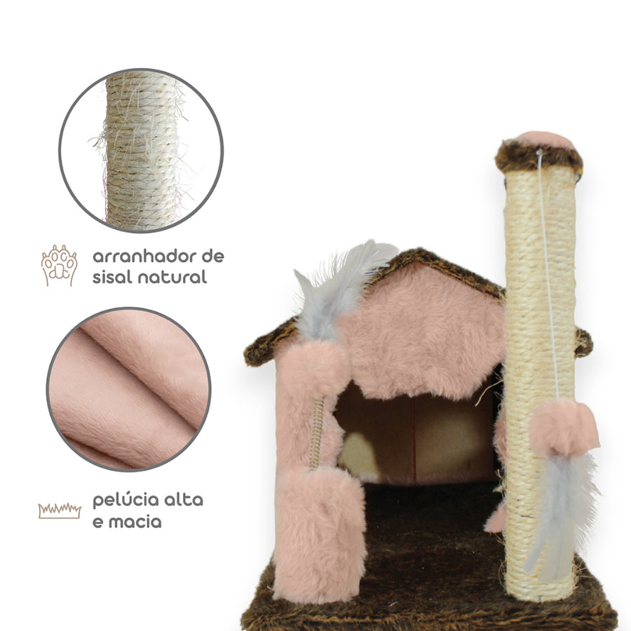 Arranhador Casa com Rede para Gatos