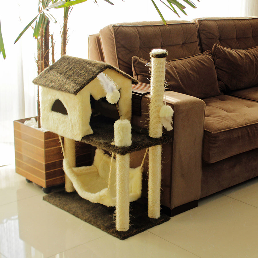 Arranhador Casa com Rede para Gatos