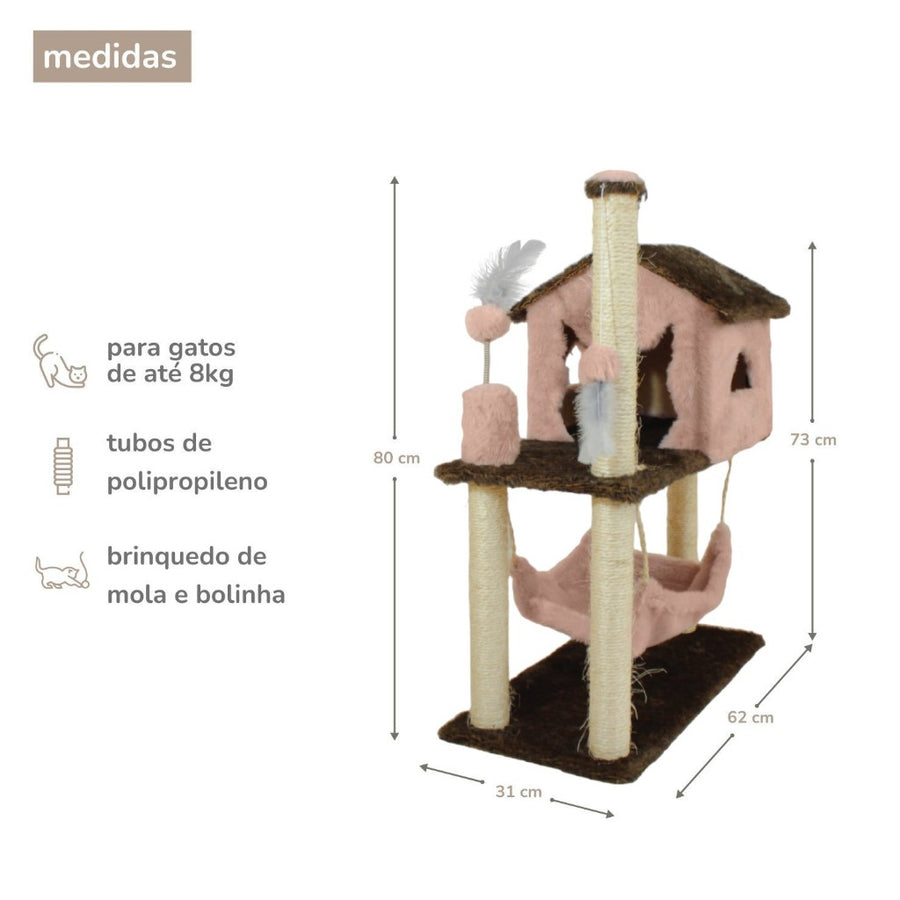 Arranhador Casa com Rede para Gatos
